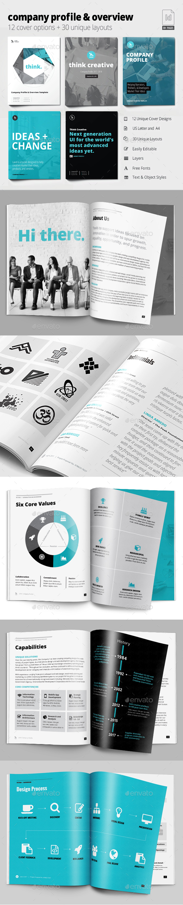 Company Profile & Overview Template - Brochures Print Templates