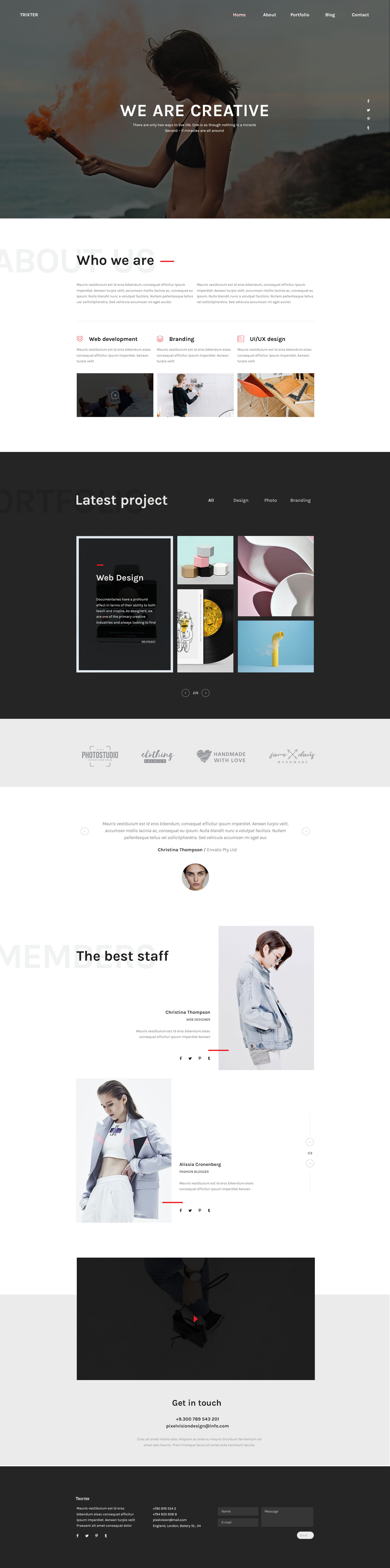 Trixter - One Page Psd Template