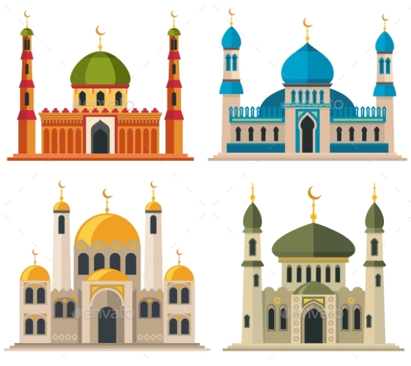 Arabic Muslim Mosques and Minarets - Buildings Objects