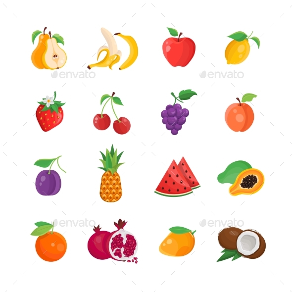 Natural Food - Modern Vector Line Icons Set - Food Objects