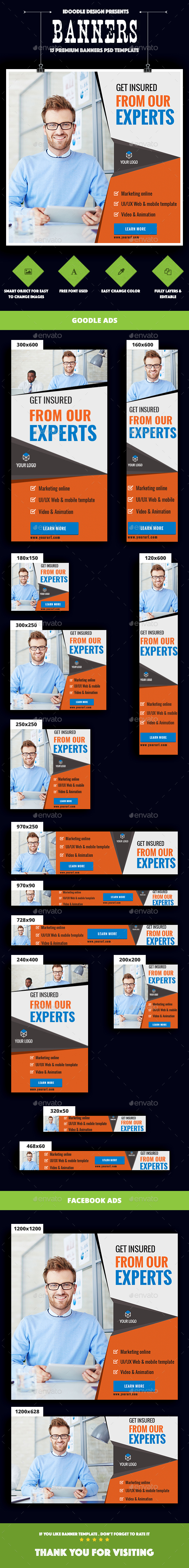 Multipurpose, Business, Corporate Banner Ad - Banners & Ads Web Elements