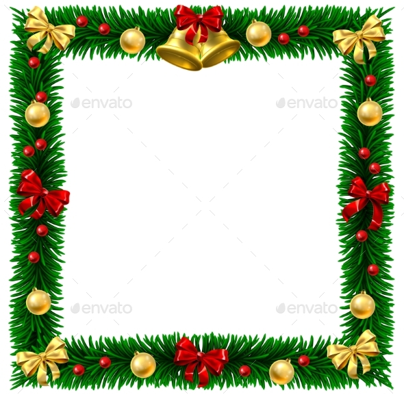 Christmas Wreath Border Frame - Borders Decorative