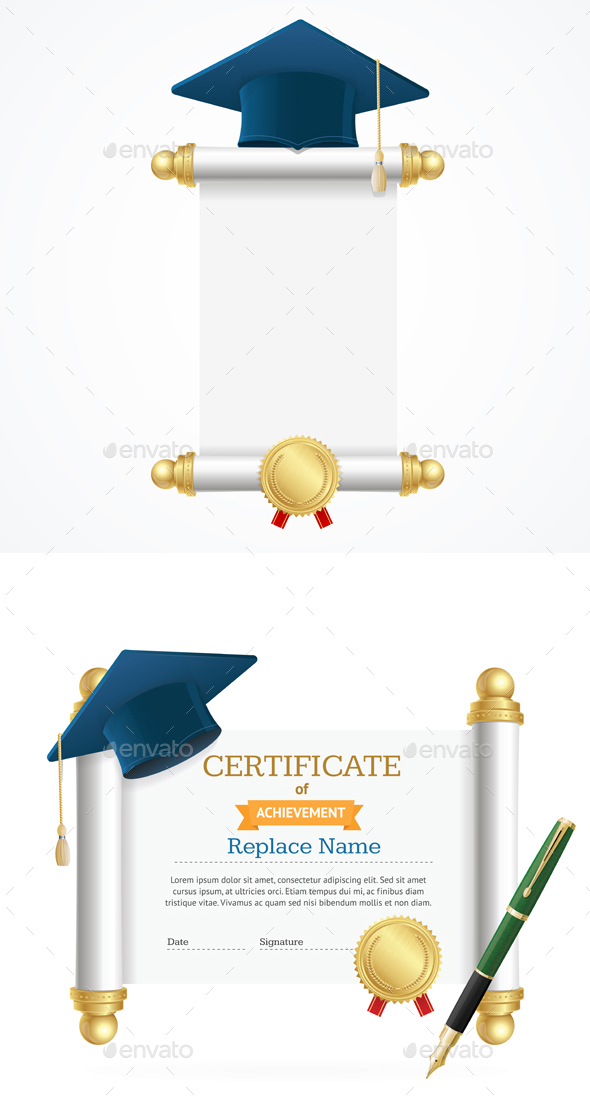 Graduated Cap Student and Roll Certificate - Man-made Objects Objects
