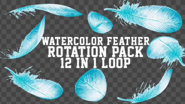 Watercolor Feather Rotation Pack V2 12 in 1