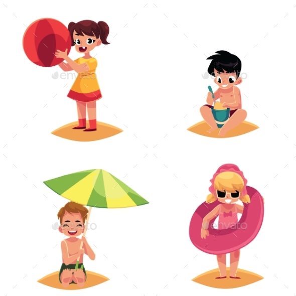 Children on the Beach - People Characters