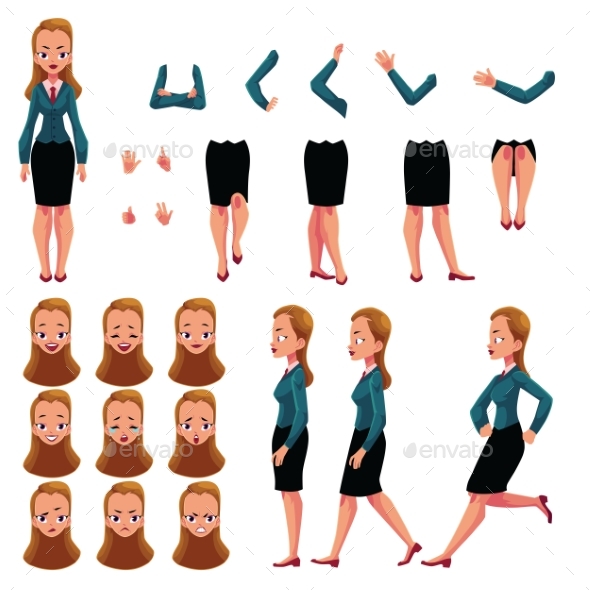 Businesswoman Character Creation Set - People Characters
