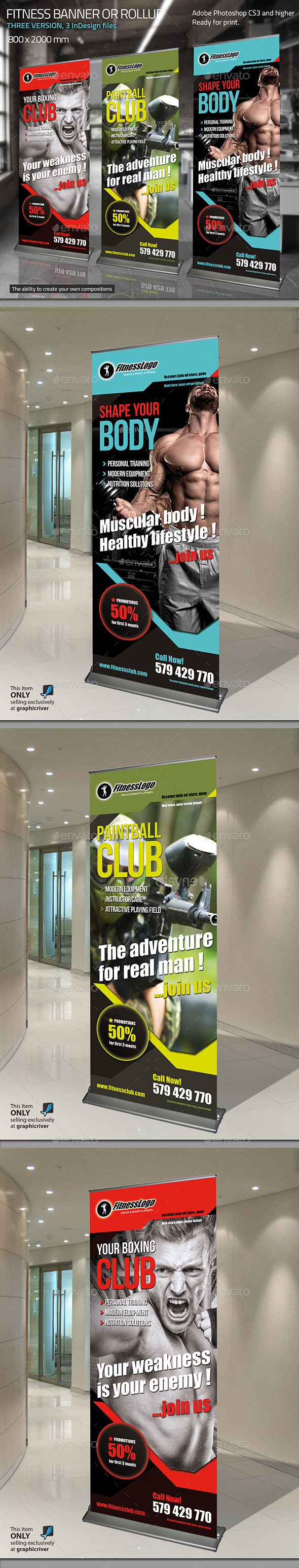 Gym Roll-up - Signage Print Templates