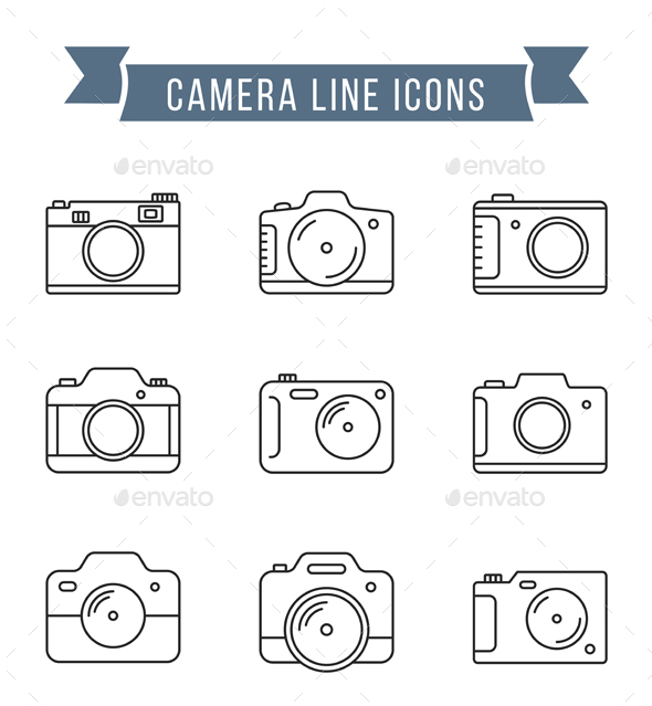 Camera Line Icons - Objects Icons
