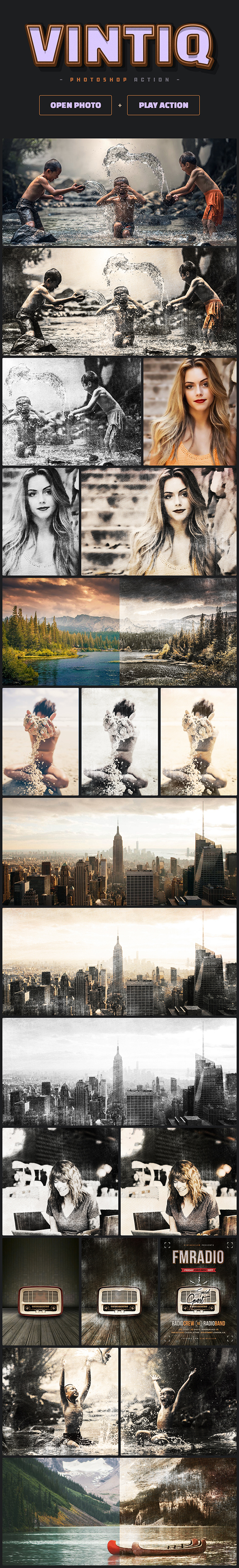 Vintiq - Vintage Photoshop Action - Photo Effects Actions