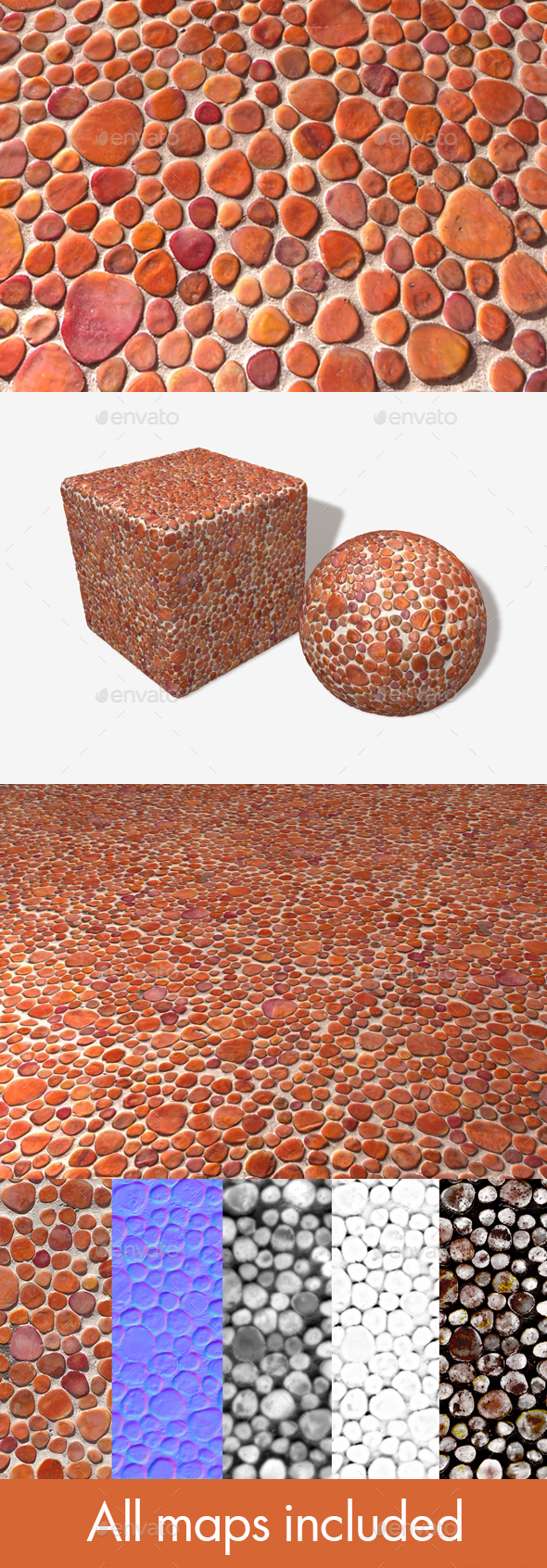 Orange Stone Mosaic - 3Docean 19986182