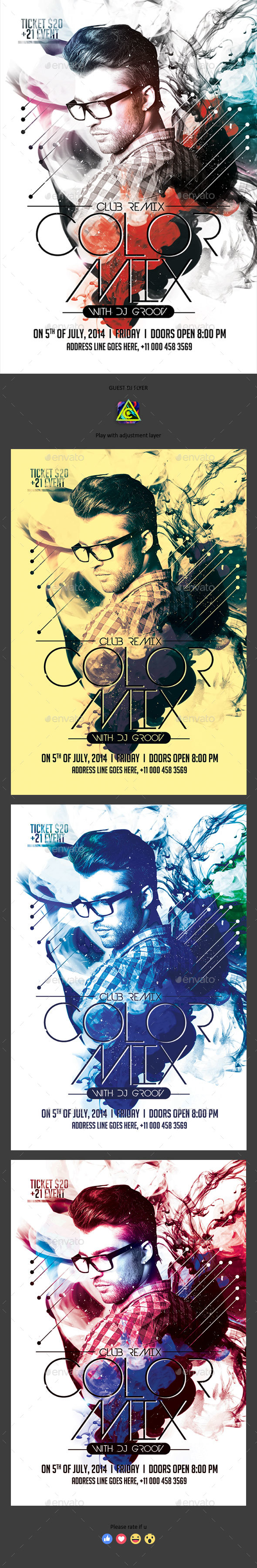 Color Mix Flyer - Clubs & Parties Events