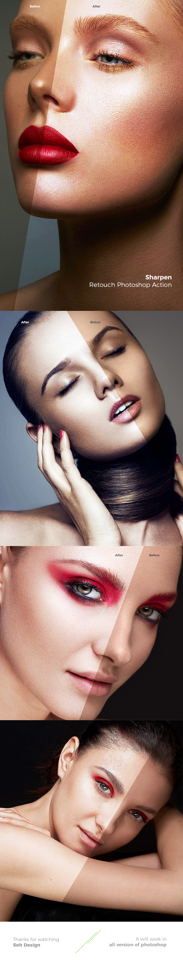 Sharpen Retouch Photoshop Action - Photo Effects Actions