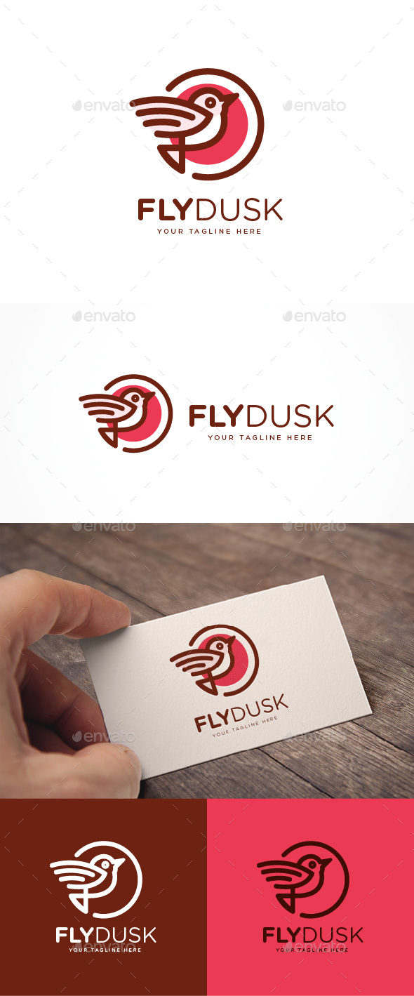 Fly Dusk Logo - Animals Logo Templates
