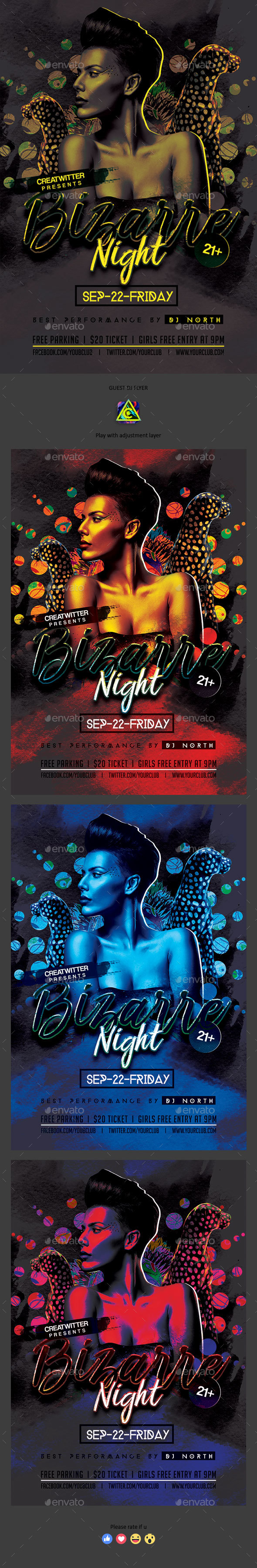 Bizarre Night Flyer - Clubs & Parties Events