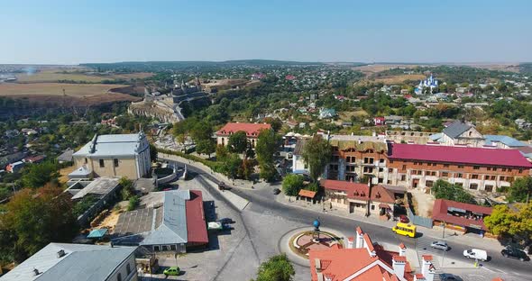 Panoramic Aerial drone view of city