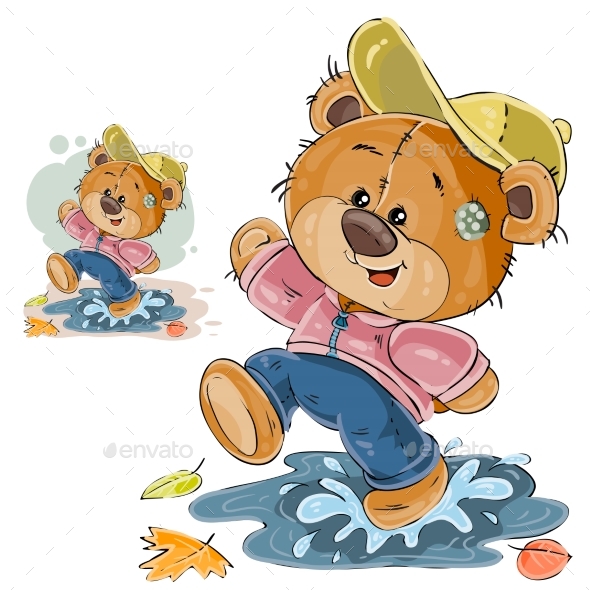 Vector Illustration of a Brown Teddy Bear Fun - Abstract Conceptual