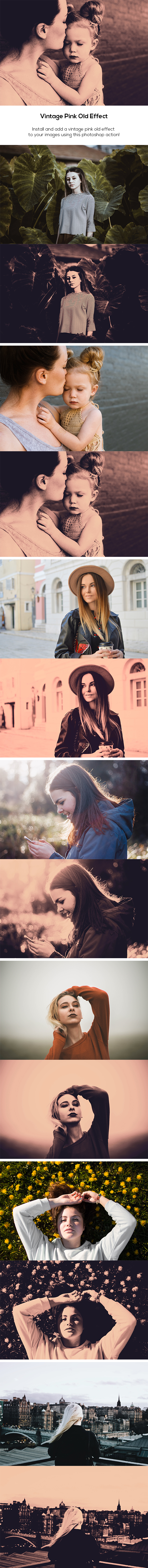 Vintage Pink Old Effect - Photo Effects Actions
