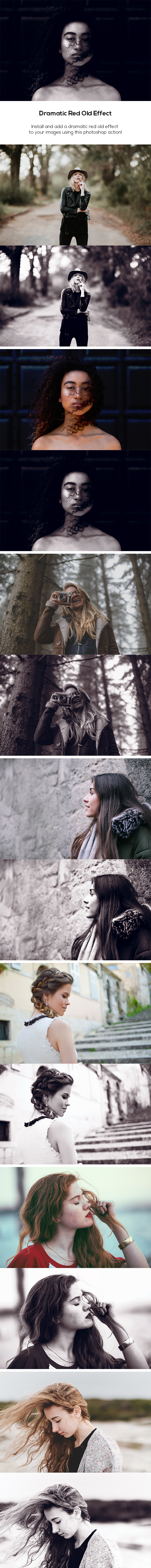 Dramatic Red Old Effect - Photo Effects Actions
