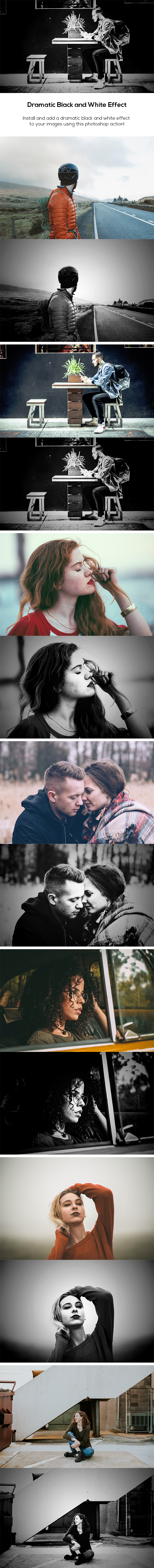 Dramatic Black and White Effect - Photo Effects Actions