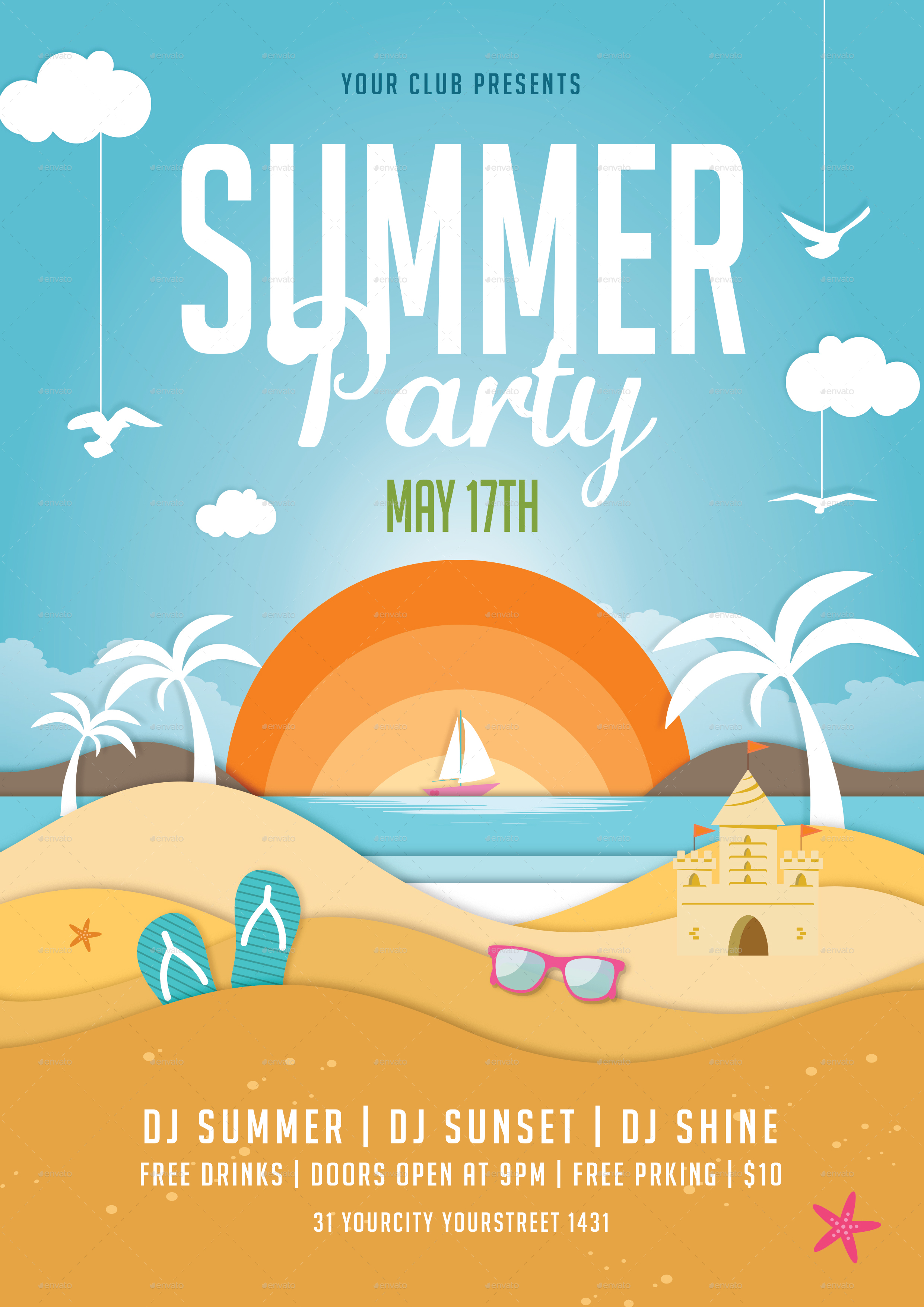 Summer Flyer, Print Templates | GraphicRiver