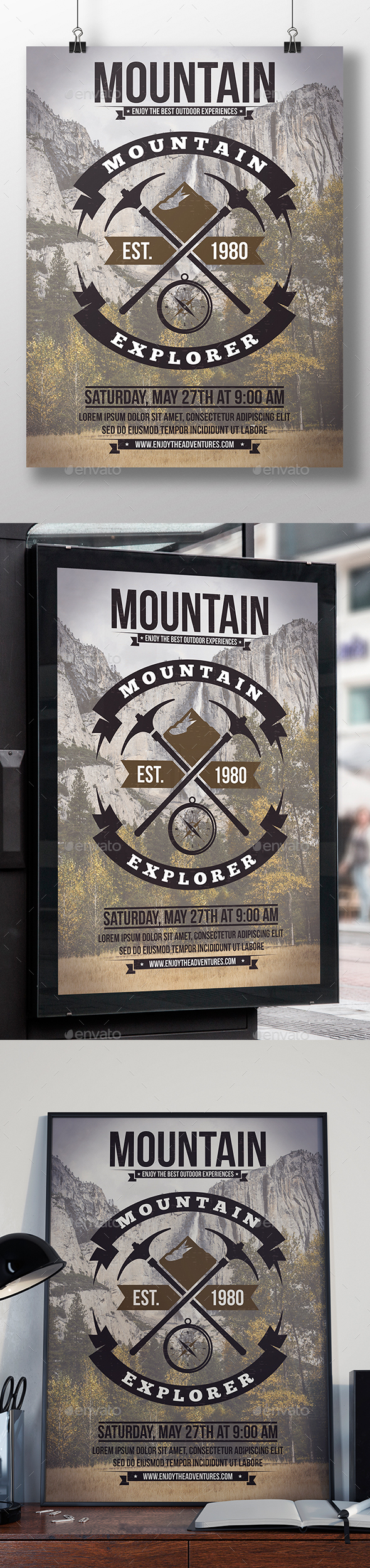 Mountain Explorer Flyer Template - Flyers Print Templates