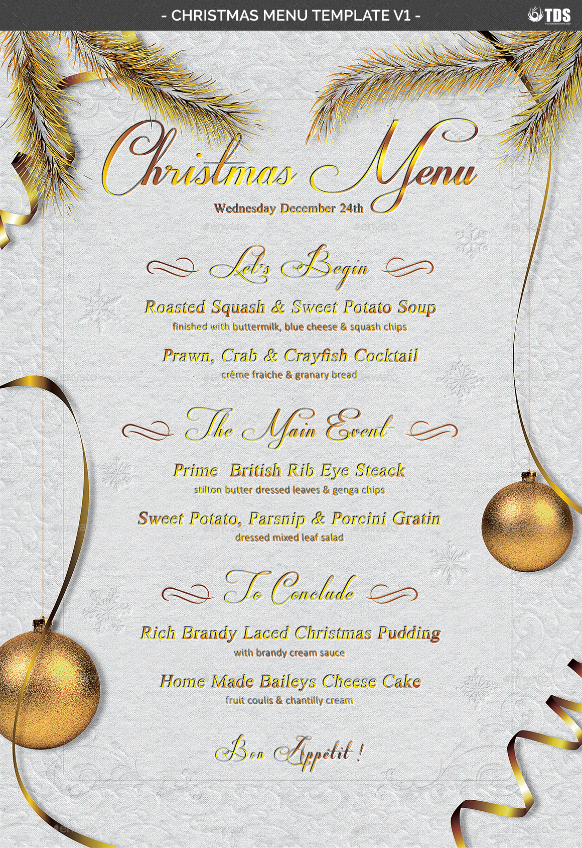 Christmas Menu Template V1 by lou606 | GraphicRiver