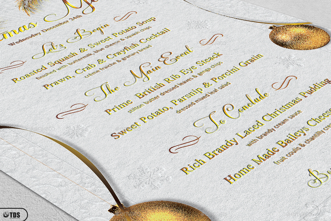 Christmas Menu Template V1 by lou606 | GraphicRiver