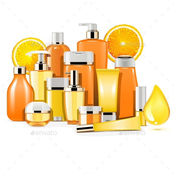 Vector Vitamin Cosmetics - Health/Medicine Conceptual