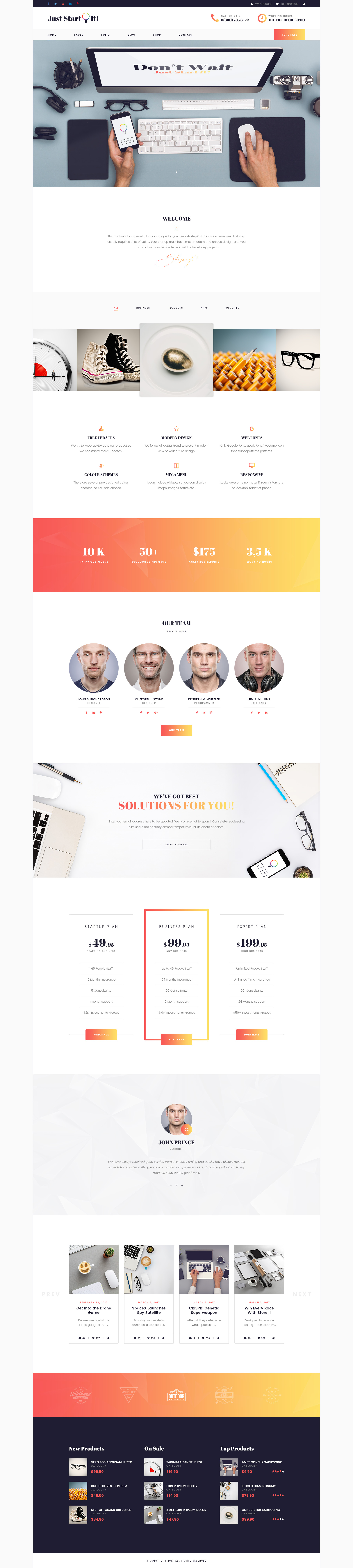 Just Start It - Corporate/Business PSD Template
