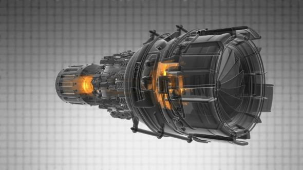 Loop Rotate Jet Engine Turbine, Motion Graphics | VideoHive