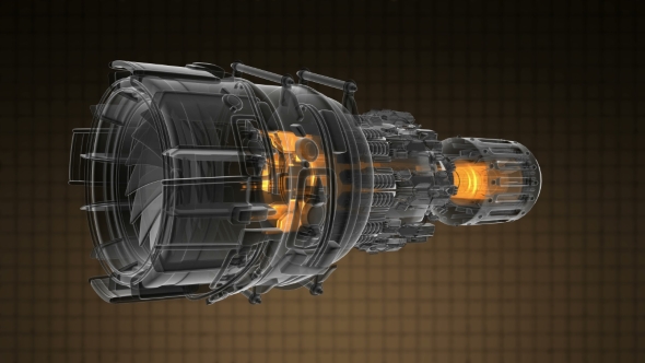 Loop Rotate Jet Engine Turbine, Motion Graphics | VideoHive