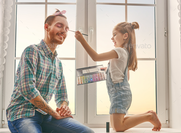 father and daughter play - Stock Photo - Images