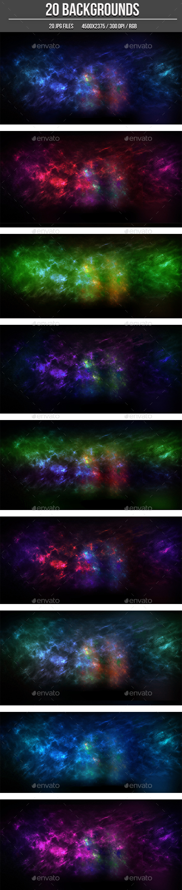 20 Nebula Backgrounds - Abstract Backgrounds