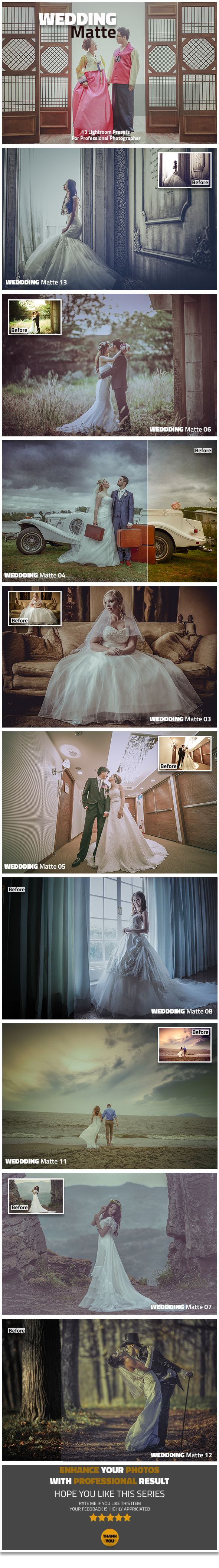 13 Wedding Matte Lightroom Presets - Lightroom Presets Add-ons