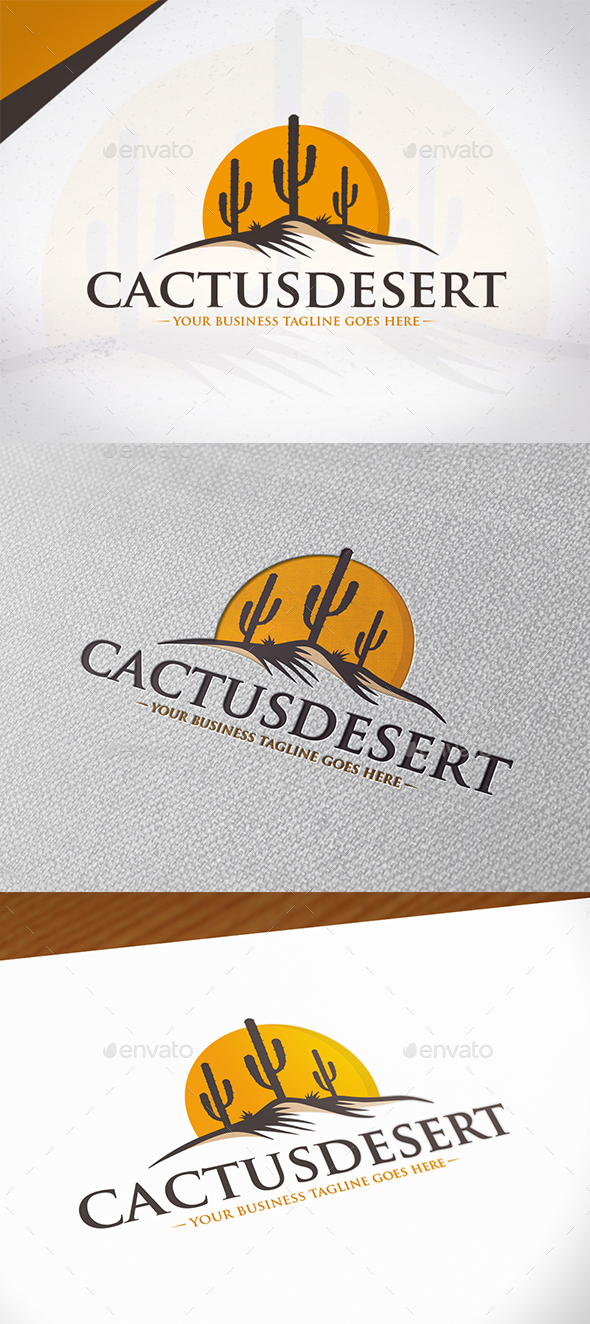 Cactus Desert Logo Design - Nature Logo Templates