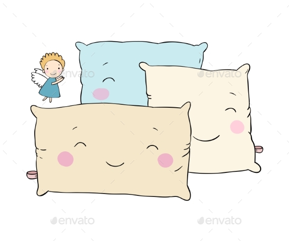 Pillows and Angel - People Characters