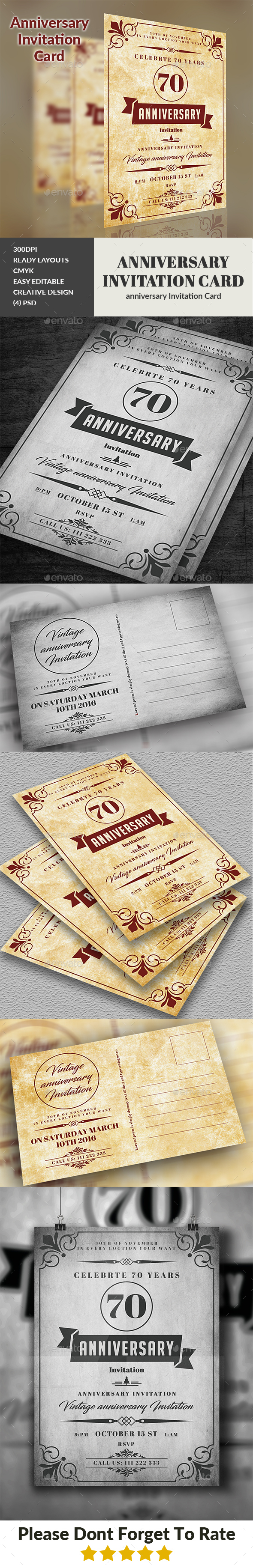 Anniversary Invitation Card - Cards & Invites Print Templates