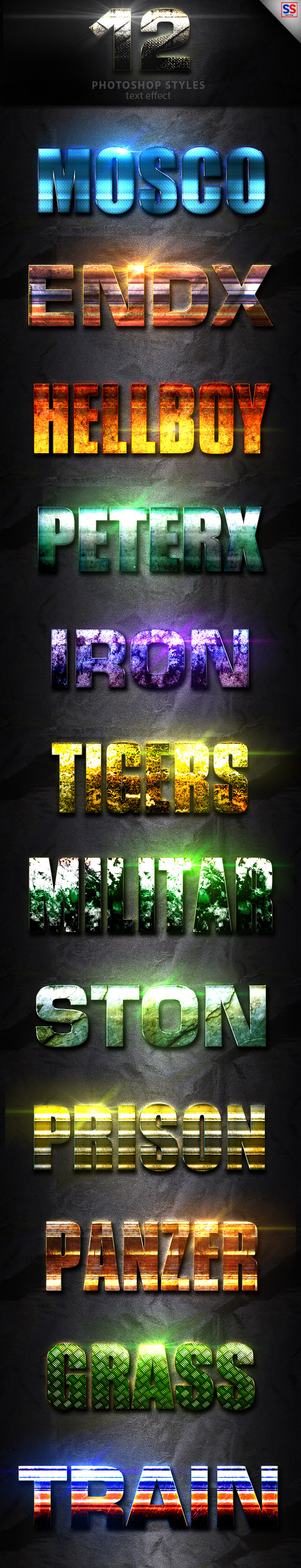 12 Light Photoshop text Effect Vol 15 - Text Effects Styles