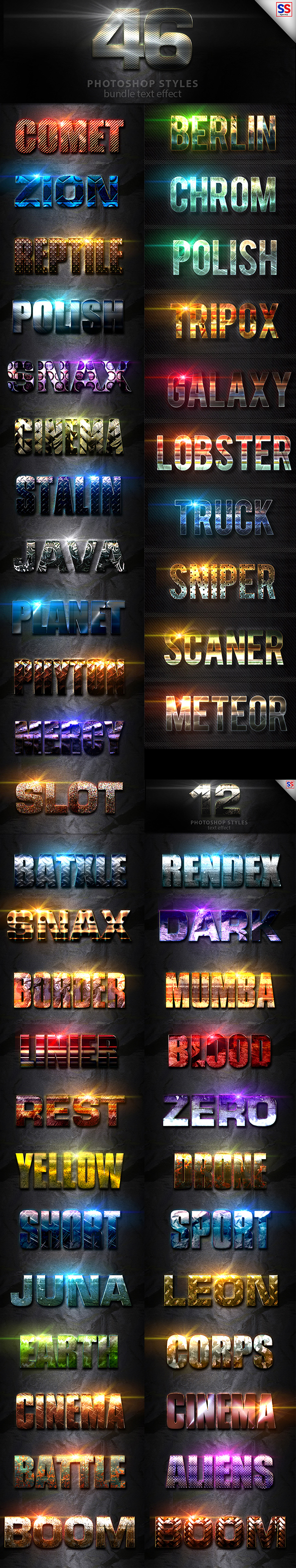 46 Text Effect Bundle Vol 1 - Text Effects Styles