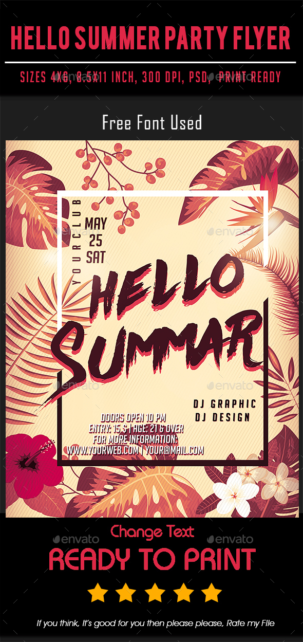 Hello Summer Party Flyer