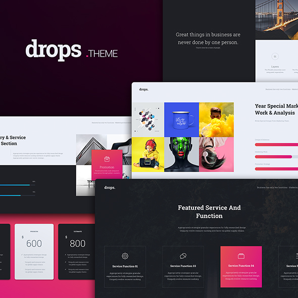 Drops Multipurpose & Creative Keynote Template - Creative Keynote Templates