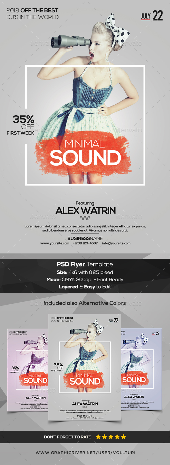Minimal Sound - PSD Flyer Template - Flyers Print Templates