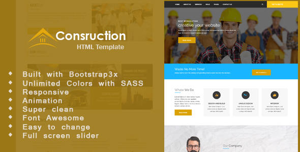 Condem - Construction Business, Building, Industry  Company Template