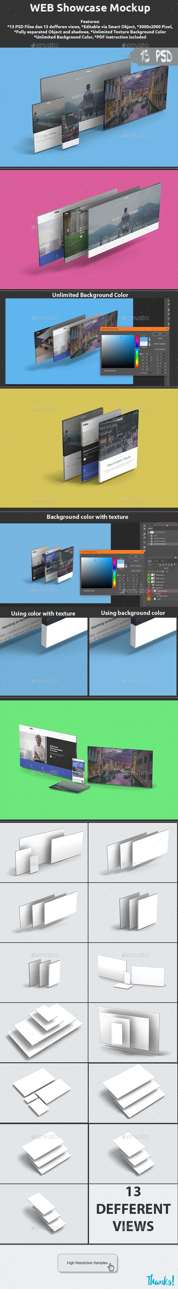 Web Showcase Mockup - Miscellaneous Product Mock-Ups