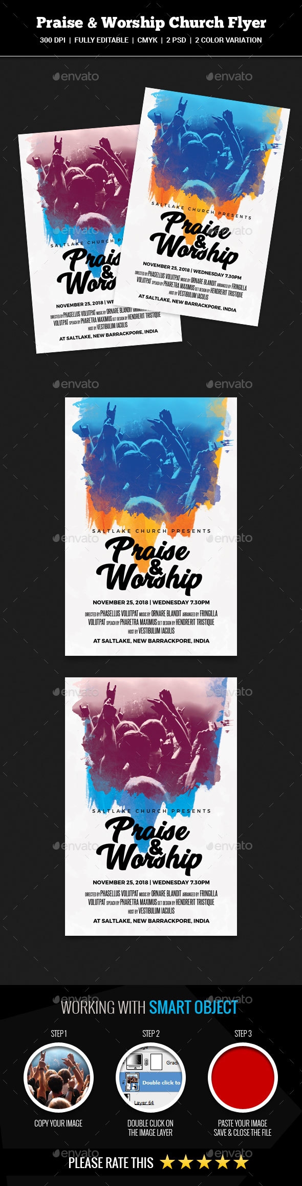 Praise & Worship Church Flyer - Church Flyers