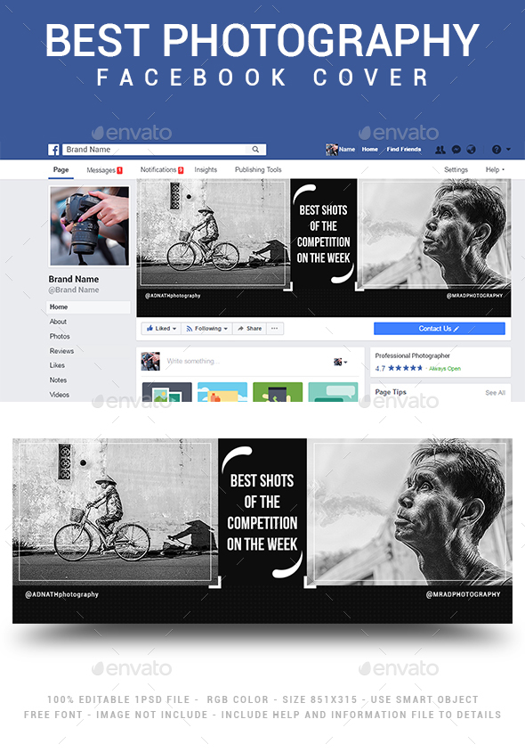 Photography Facebook Cover - Social Media Web Elements