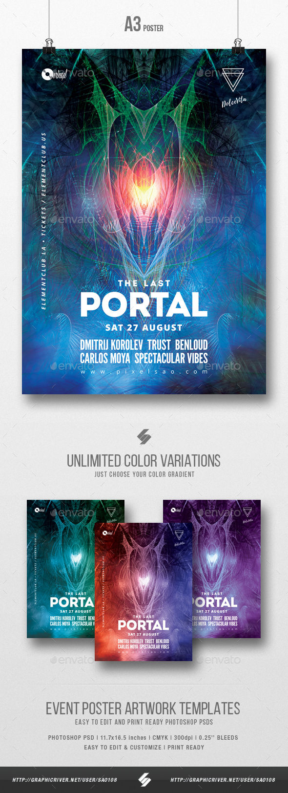 The Last Portal - Trance Party Flyer / Poster Template A3 - Clubs & Parties Events