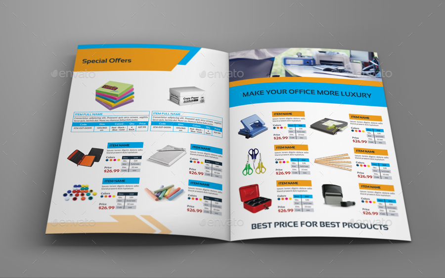 stationery products catalog bi fold brochure template by owpictures