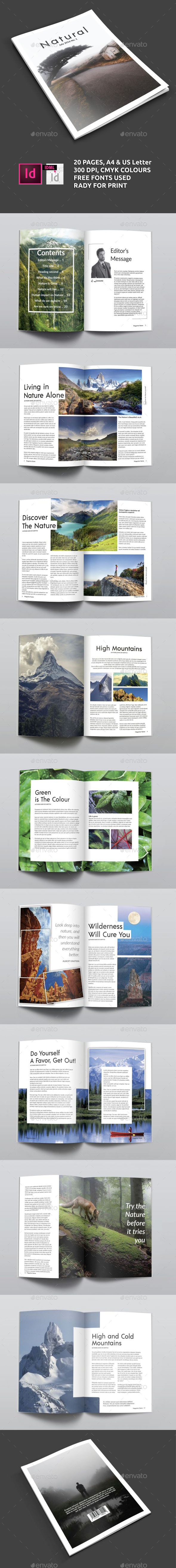 Clean Natural Magazine Template A4/US letter - Magazines Print Templates