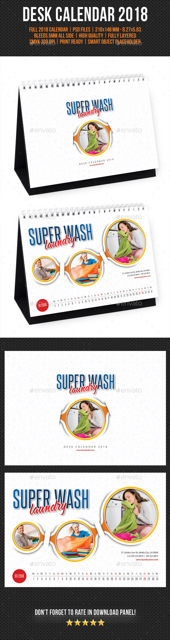 Laundry Services Desk Calendar 2018 Laundry Services Desk Calendar 2018